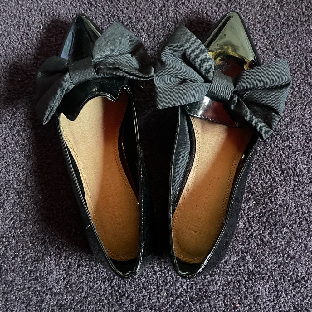 ASOS Black Patent Bow Flats